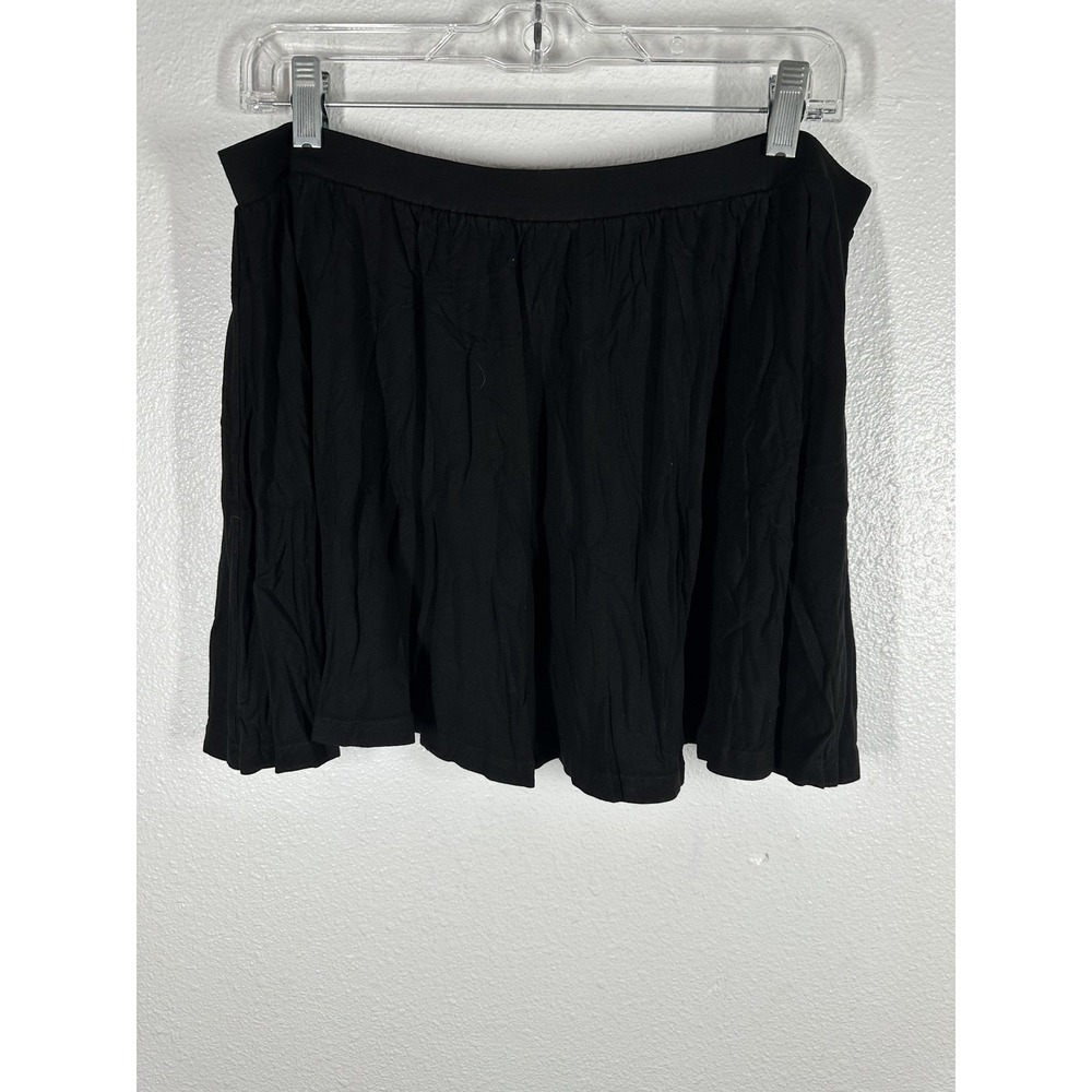 ASOS Skirt Womens 10‎ Black Short Skater Elastic Waist Pleated Pull On Casual